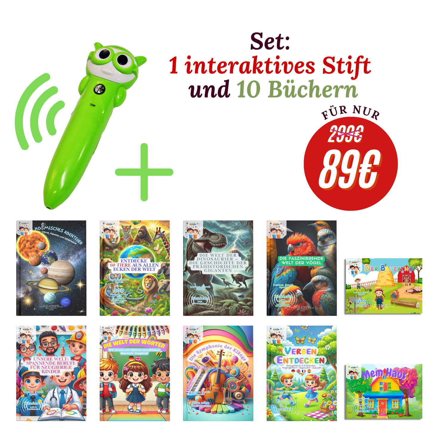 Set: 1 Interaktiver Stift und 10 Büchern