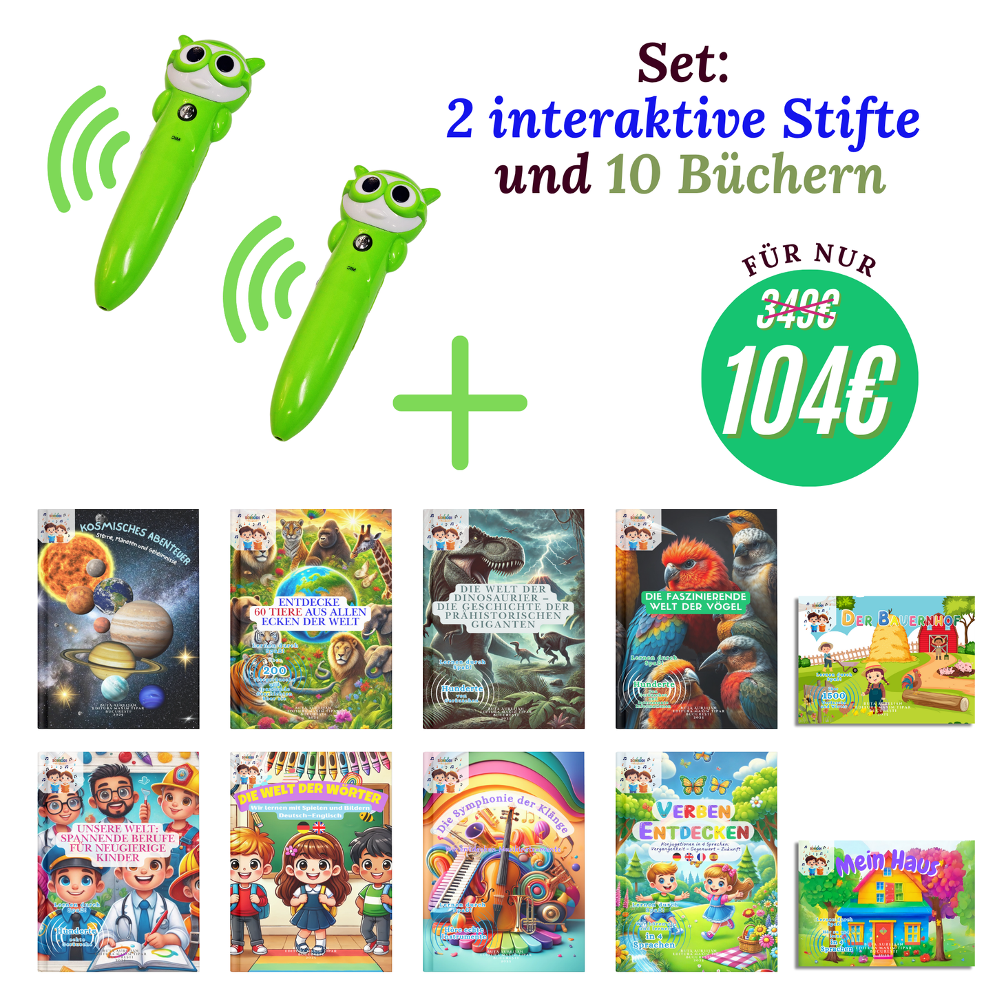 Set: 2 Interaktive Stifte und 10 Büchern